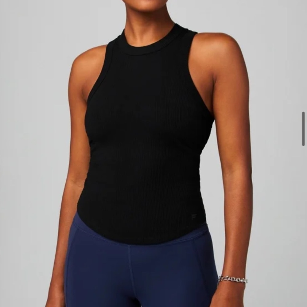 Fabletics Black Fitted Tank Top with Racerback